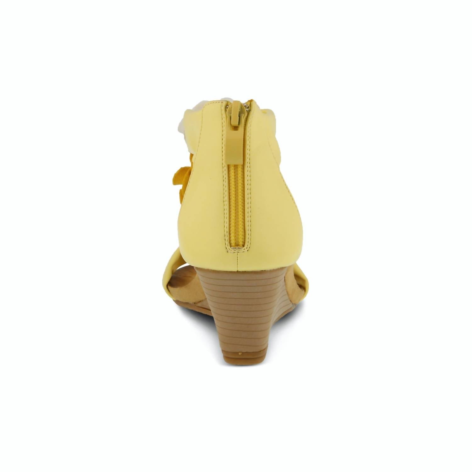 Women's Harlequin Wedge Sandal In Light Yellow Multi