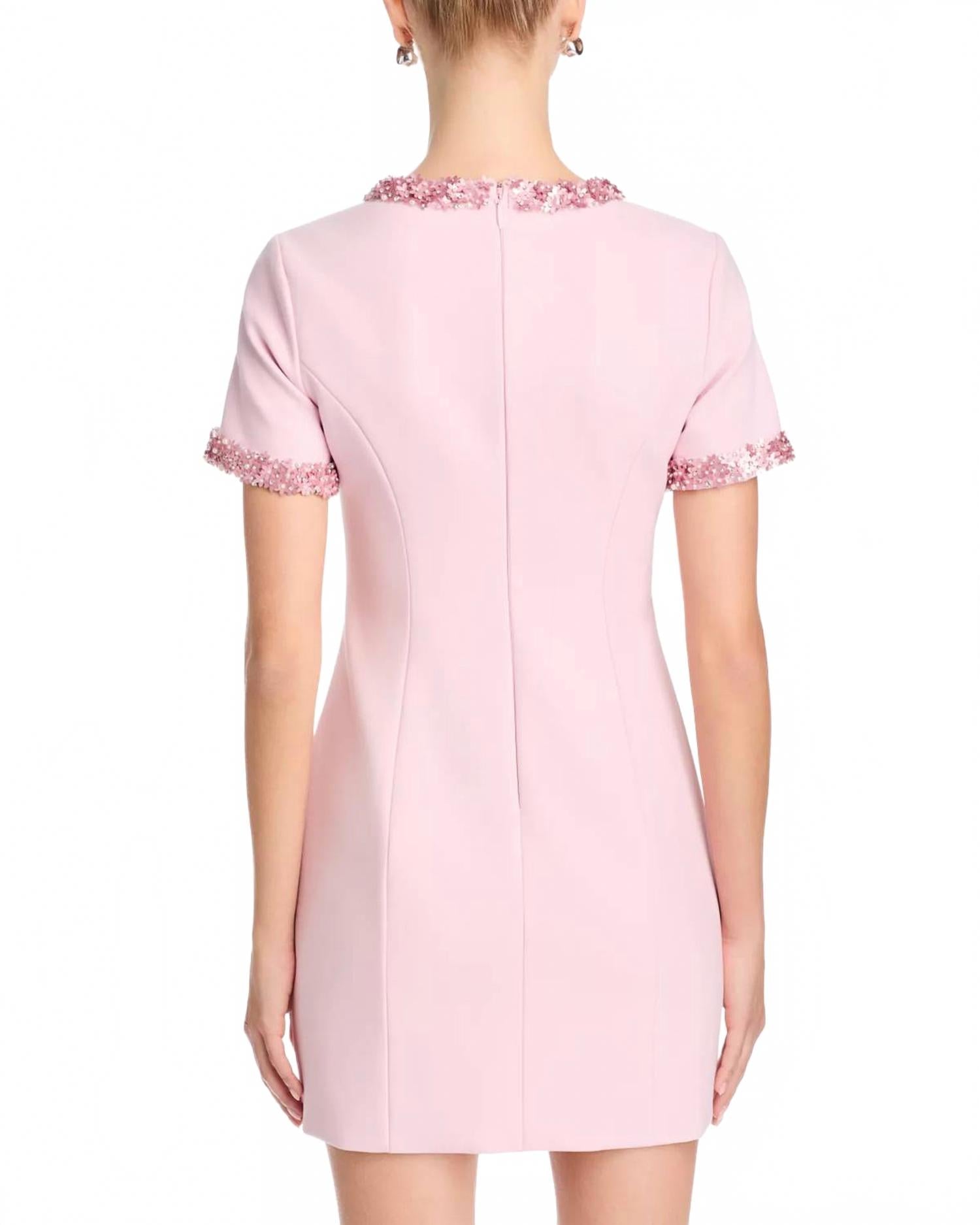 Maelle Embellished Mini Dress In Pink
