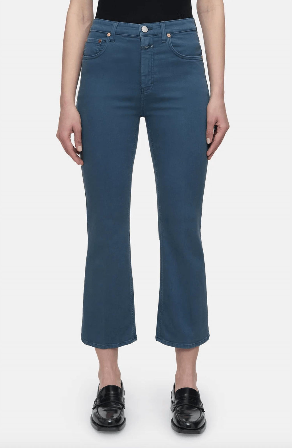 Hi-Sun Cropped Jeans In Graphite Blue