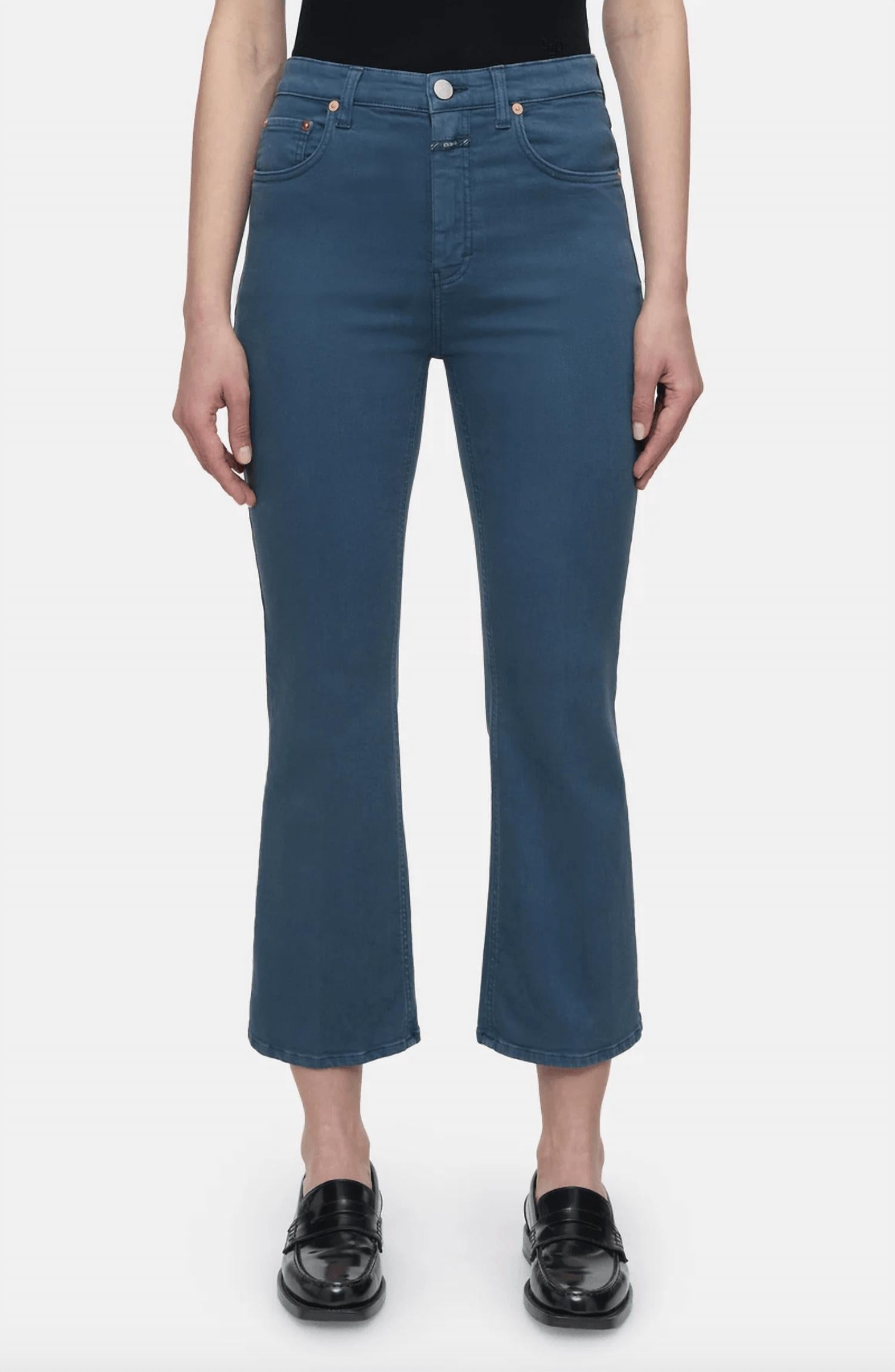Hi-Sun Cropped Jeans In Graphite Blue