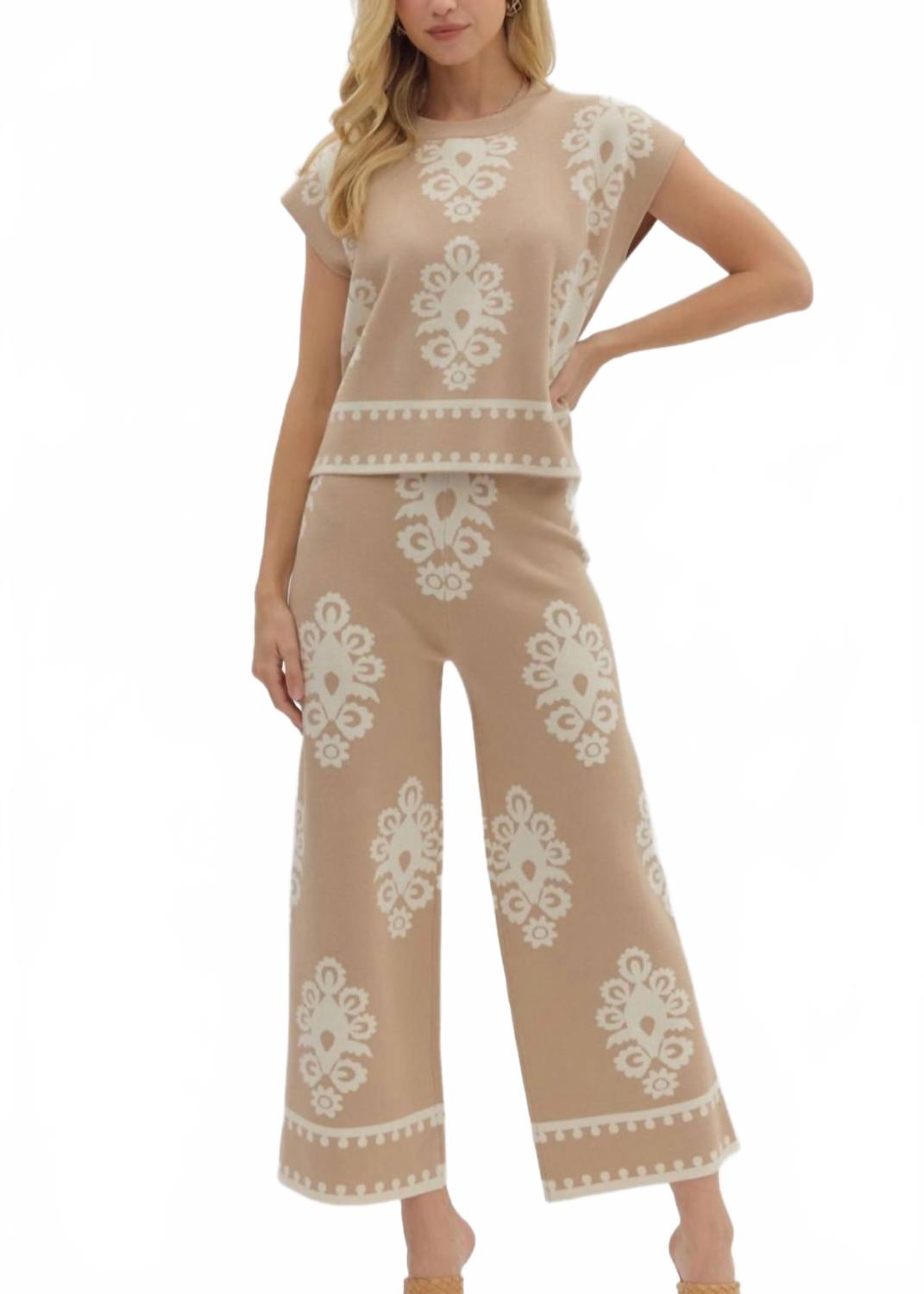 Danni Cap Sleeve Sweater In Beige
