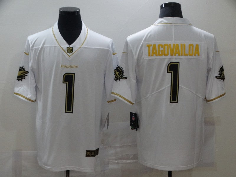 Men's Miami Dolphins Tua Tagovailoa #1 White Game Player jersey