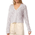 Jolie V-Neck Cropped Cable Cardigan In Himalaya