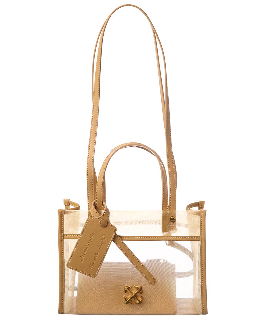 Off-White Boxy Small Mesh & Leather Tote