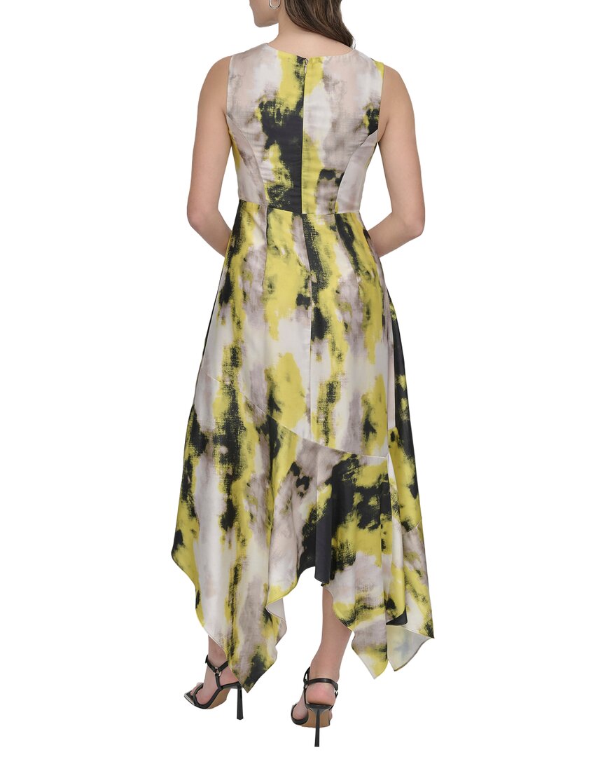 DKNY Printed Paneled Midi Dress