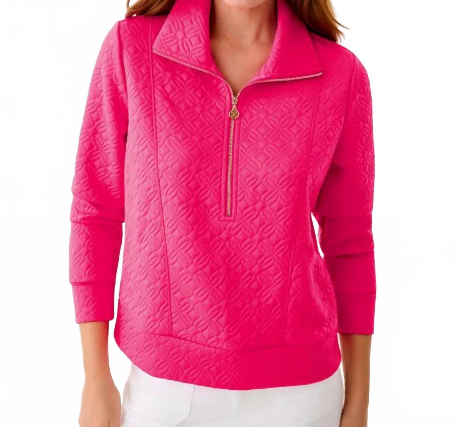 Eleni Pullover In Sunshell Pink Butterfly