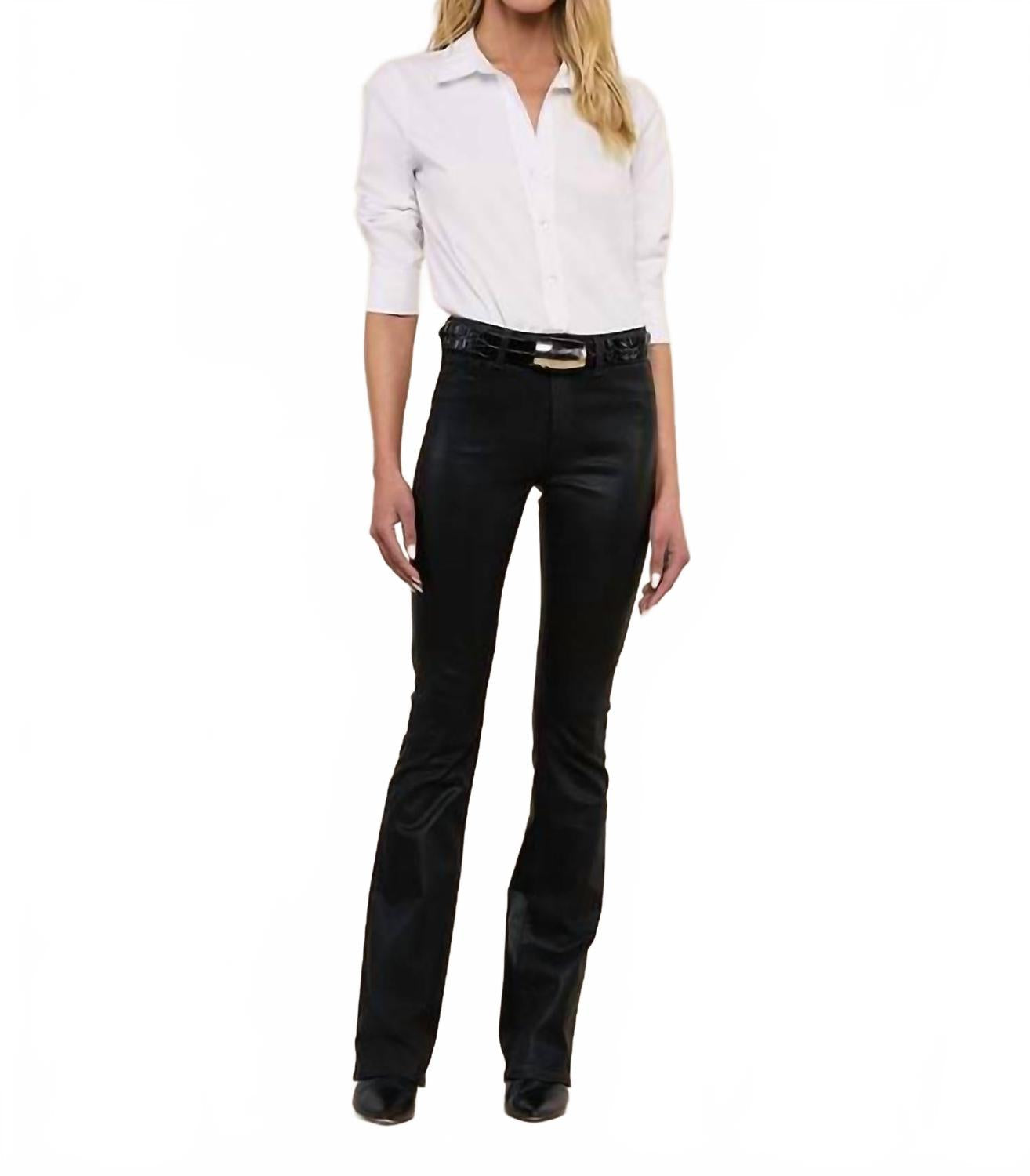 Selma Sleek Baby Bootcut Jean In Noir Coated
