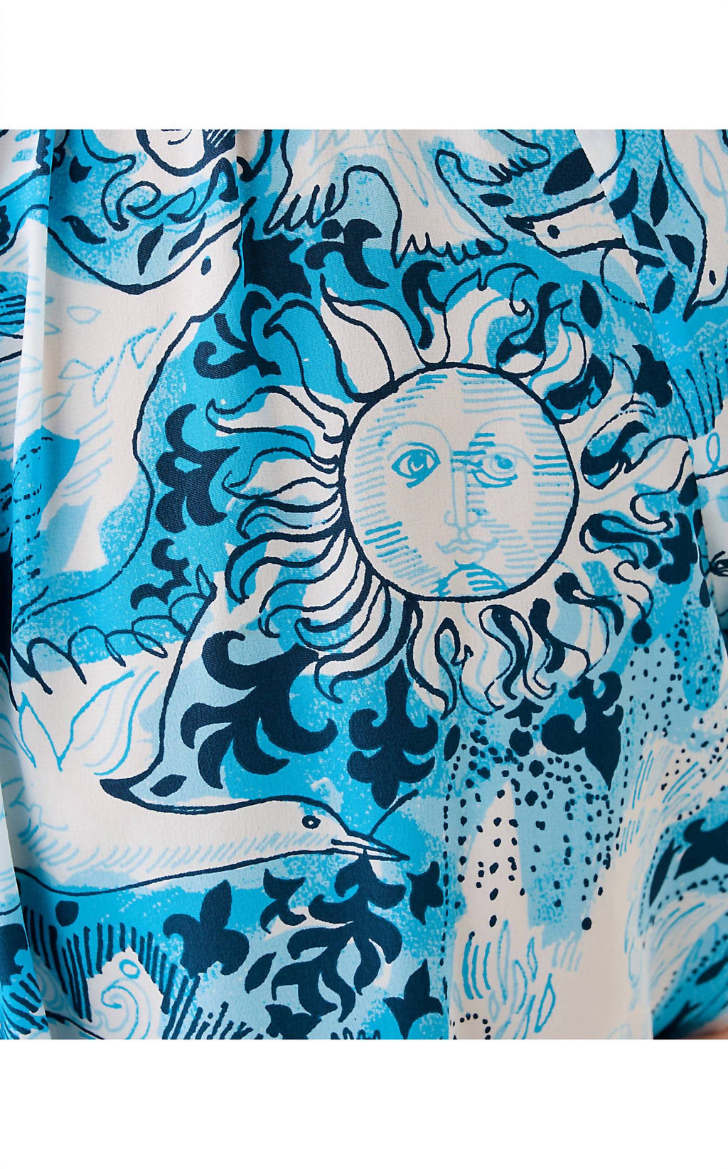 Elsa Silk Top In Lilly Gulls