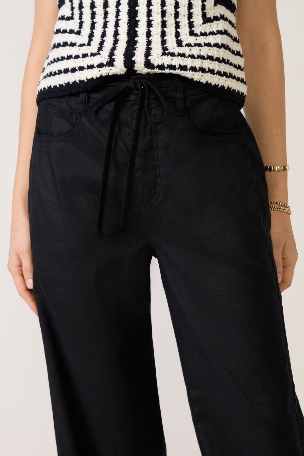 Women's Joelle Stretch Linen Trouser with Tie Waist Pants