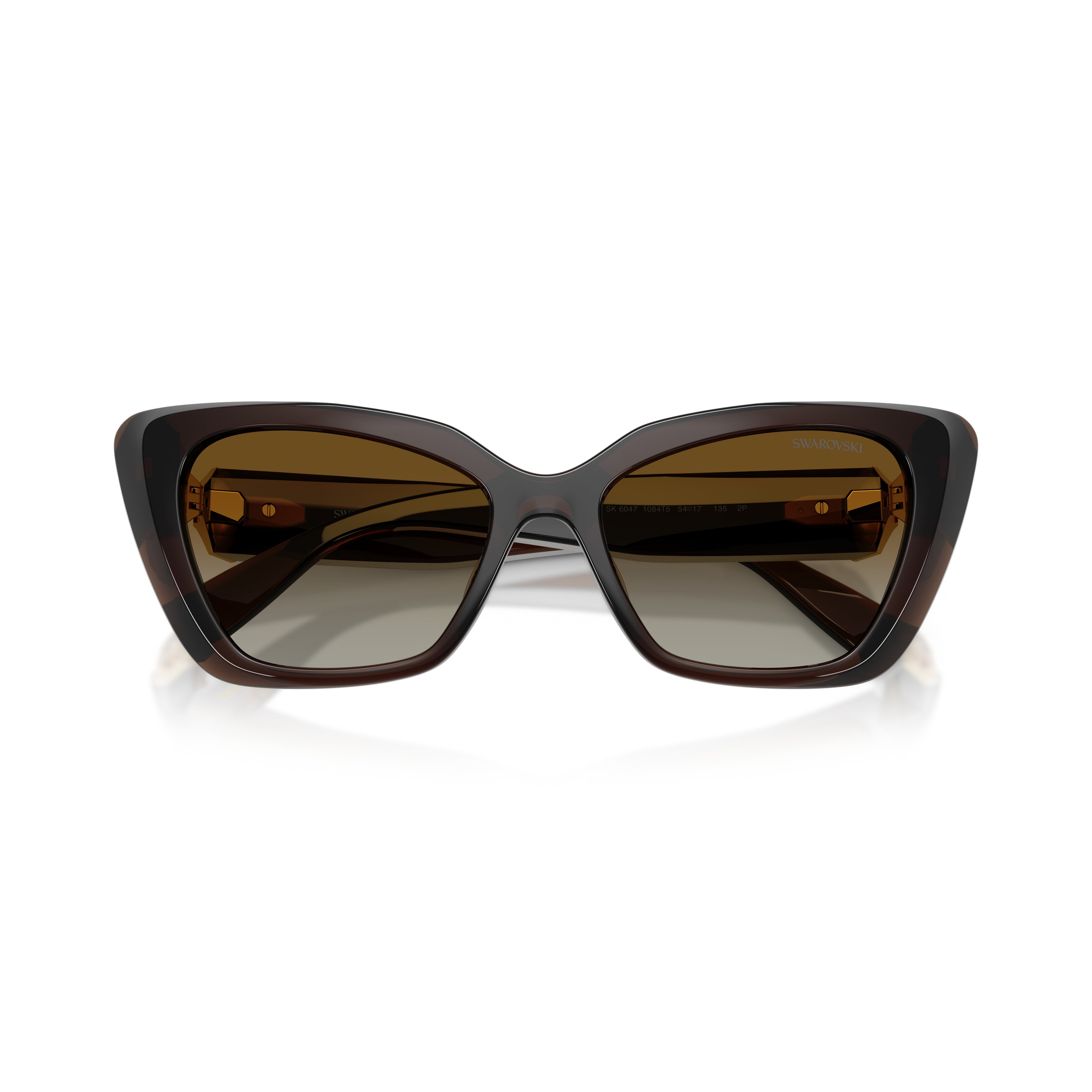 0Sk6047 Bold Cat-Eye Sunglasses with Gold-Tone Embellishments