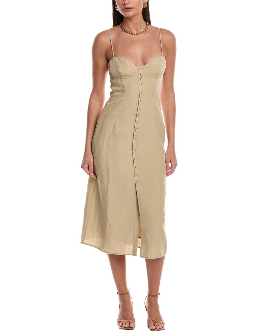 Onia Air Corset Linen-Blend Midi Dress