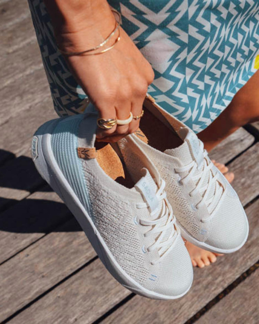 Women's Cannon Knit 3 Sneakers In White/pale Blue