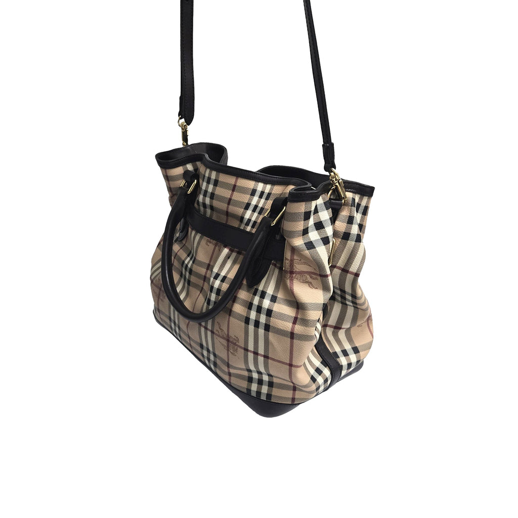 Golderton Haymarket Check Brown Leather Tote Bag