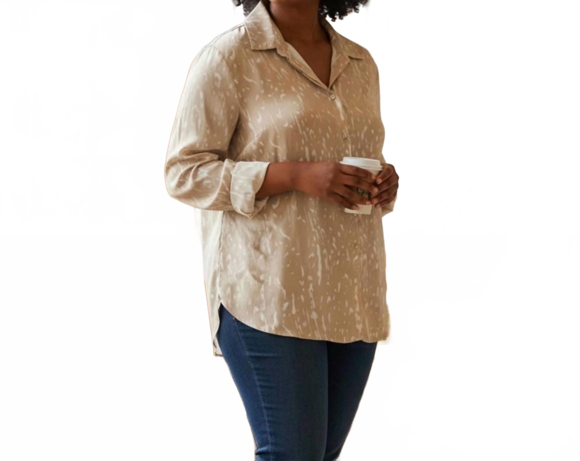 Patterned Top In Beige