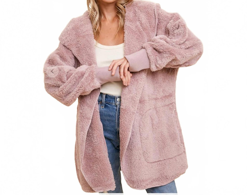 Women's Teddy Bear Jacket In Dusty Lilac