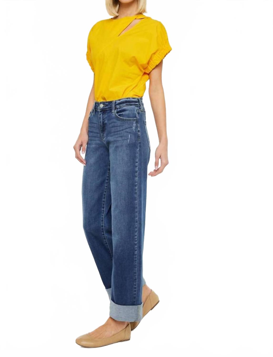 Ivanna High Rise Wide Leg Jeans In Medium