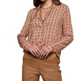 Holly Long Sleeve Blouse In Multi Allover Horse Bit