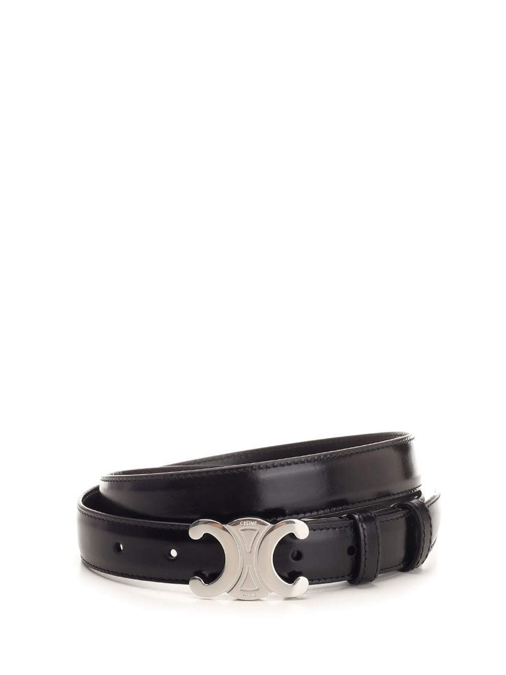 Celine Men Medium Triomphe Belt In Taurillon Leather