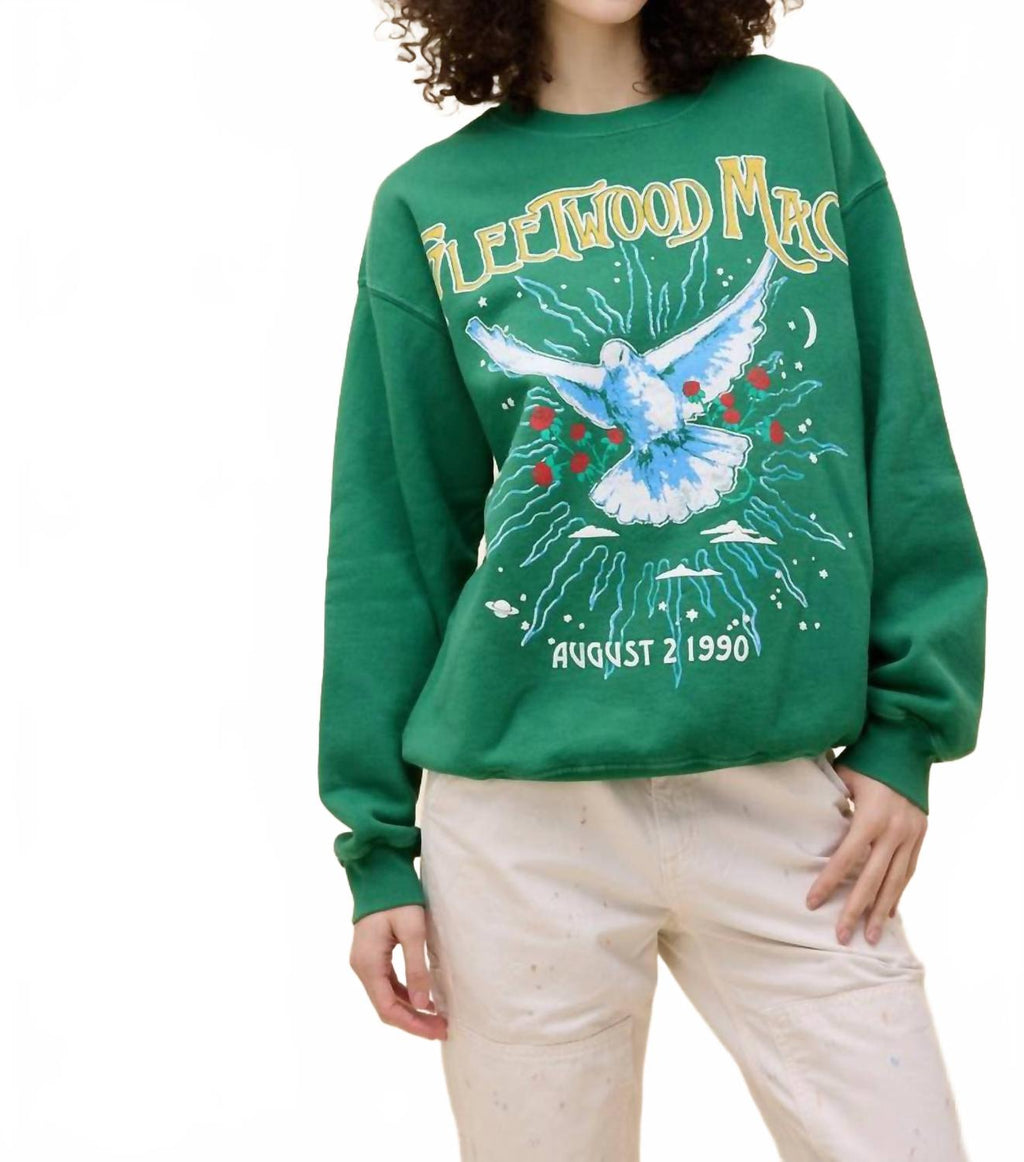 Fleetwood Mac Jones Beach Bf Crew Sweatshirt In Amazon Green