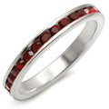 High-Polished 925 Sterling Silver Ring with Top Grade Crystal in Siam