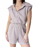 Hidden Path Romper In Taupe