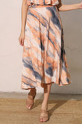 Cloud Tie Dye Midi Swing Skirt