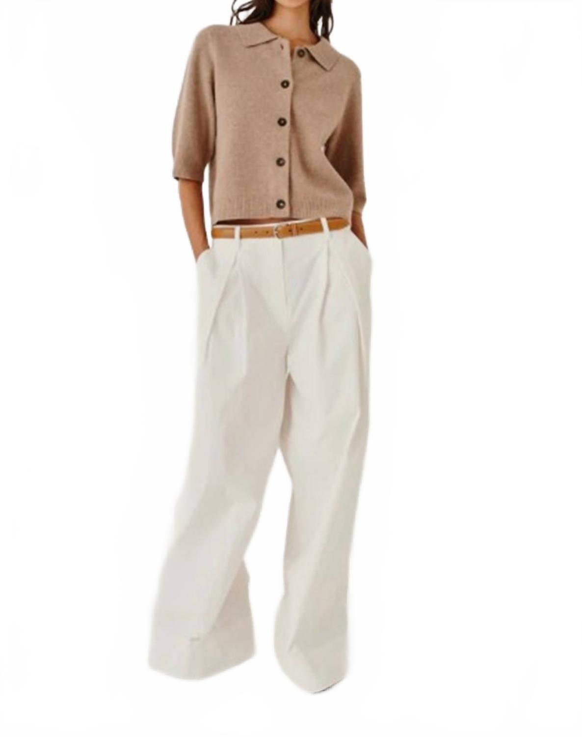Como Cropped Cardigan In Truffle