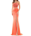 Two Piece Mosaic Top Gown In Orange