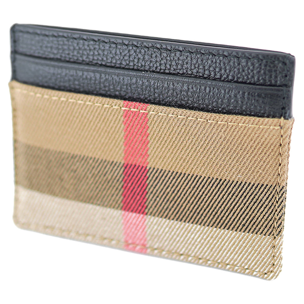 Card Holder Sandon Black Leather Fabric