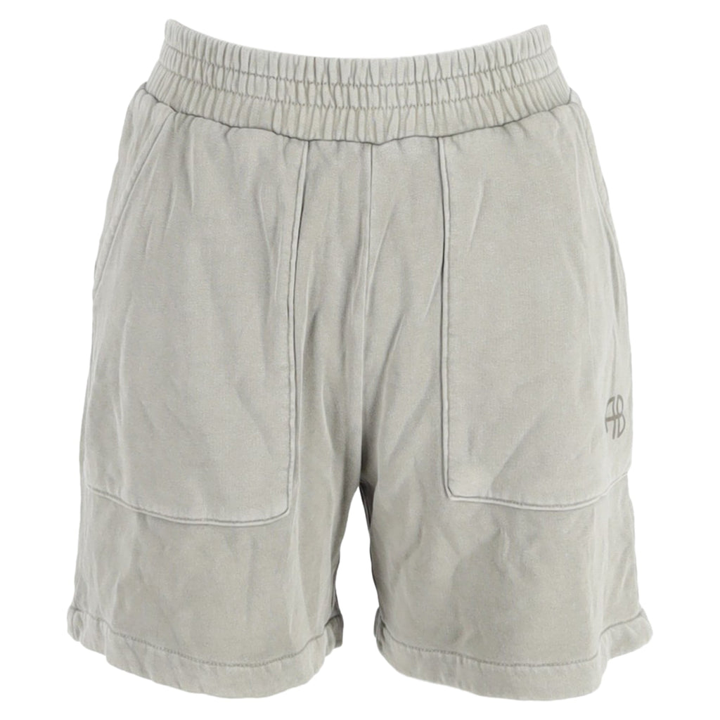 Anine Bing Elastic Waist Shorts in Grey Cotton