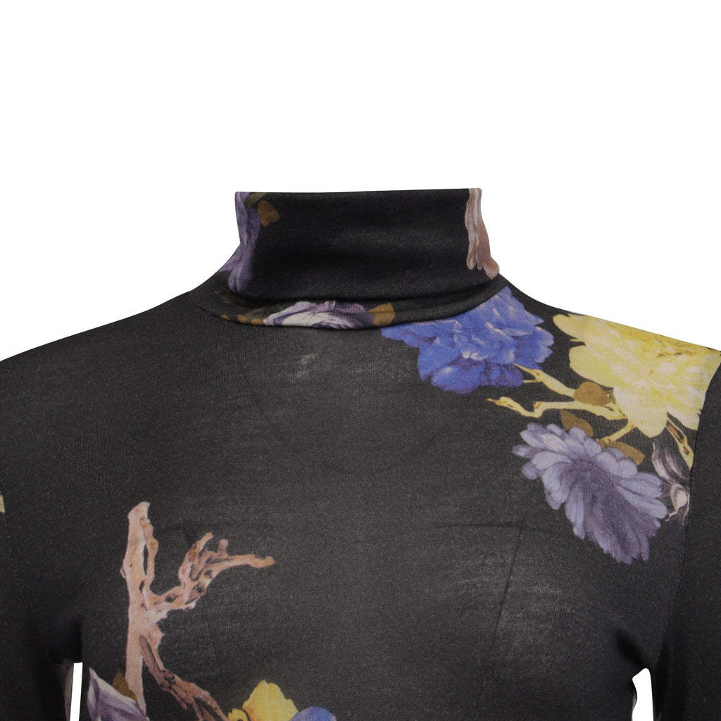 Acne Studios Cleo Turtleneck Top in Floral Print Wool