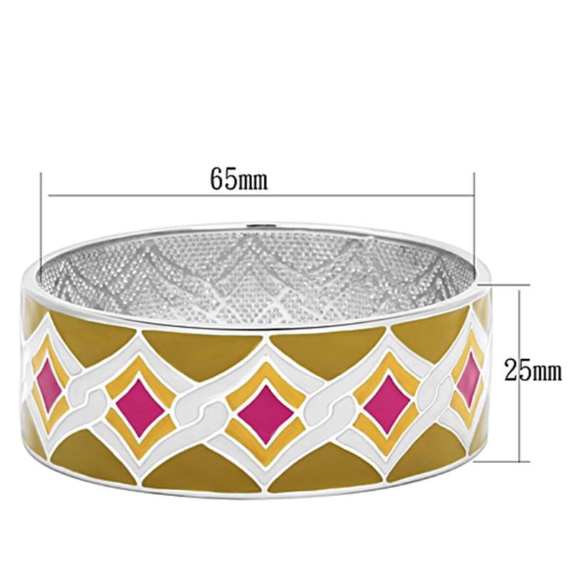 High polished (no plating) Stainless Steel Bangle with Epoxy in Multi Color