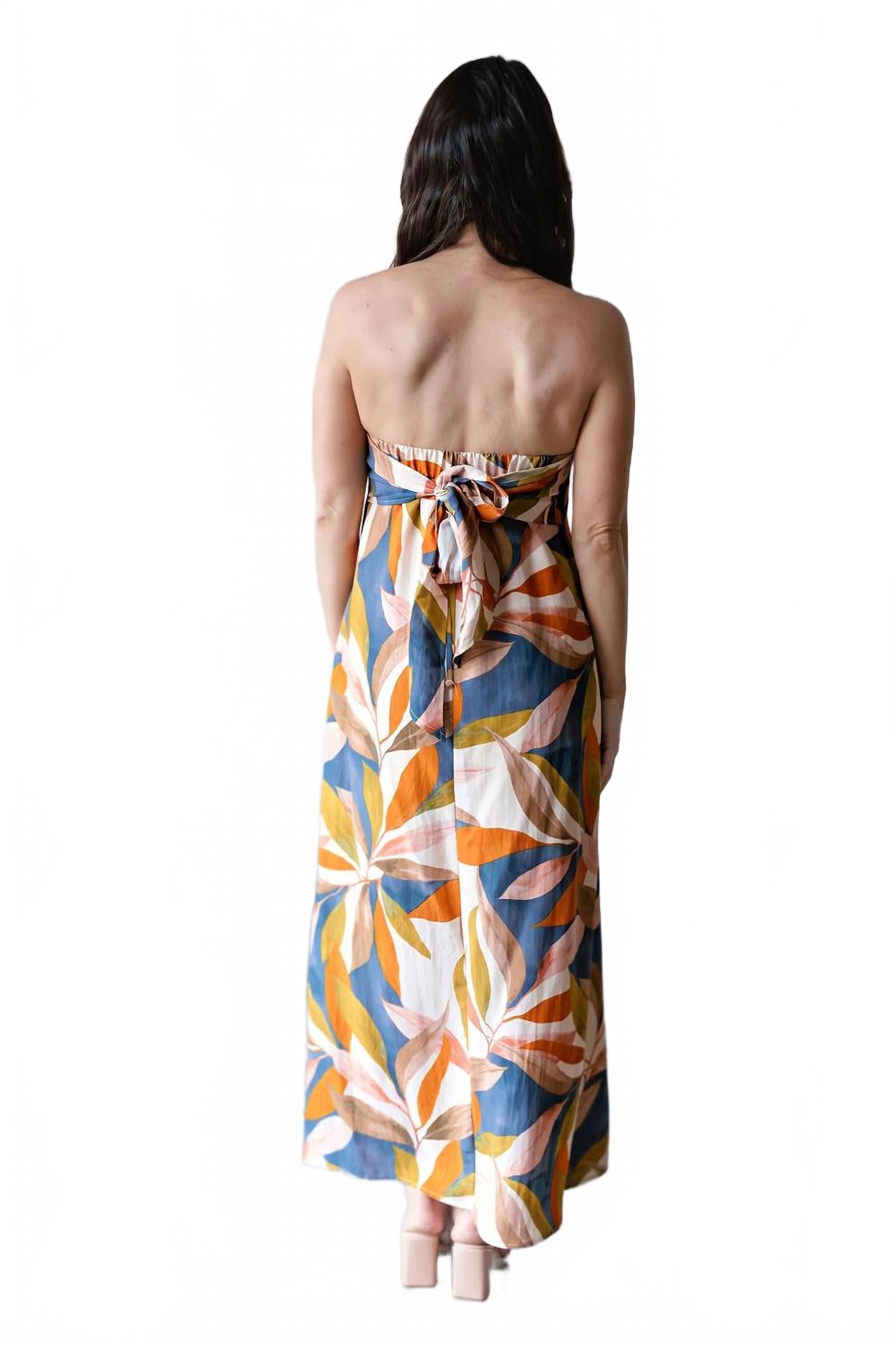 Willow Strapless Dress In Multi