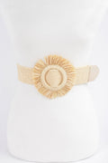 Faux Straw Elastic Belt