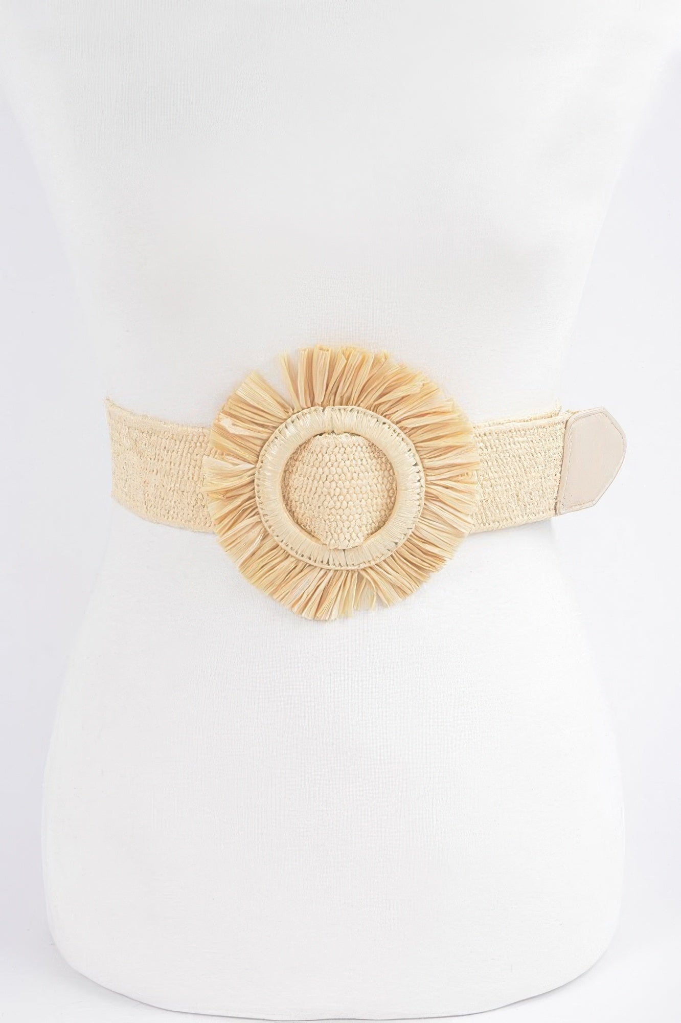 Faux Straw Elastic Belt