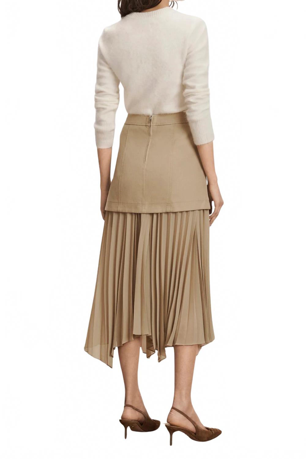 Patricka Handkerchief Hem Midi Skirt In Sand