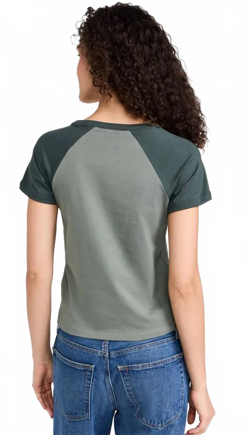 Raglan Baseball Tee In Juniper Mix