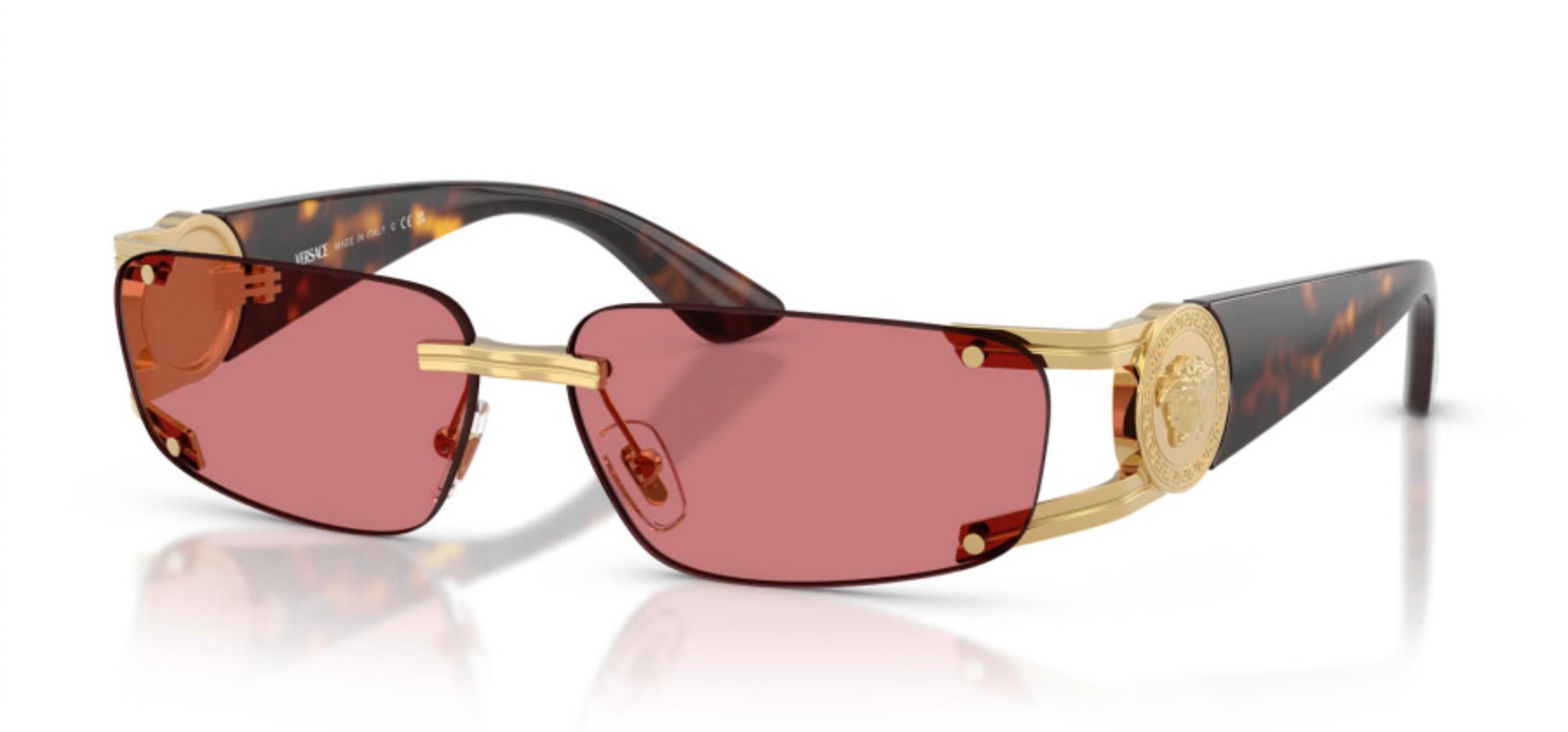Women's Rectangular Sunglasses In Red Multi