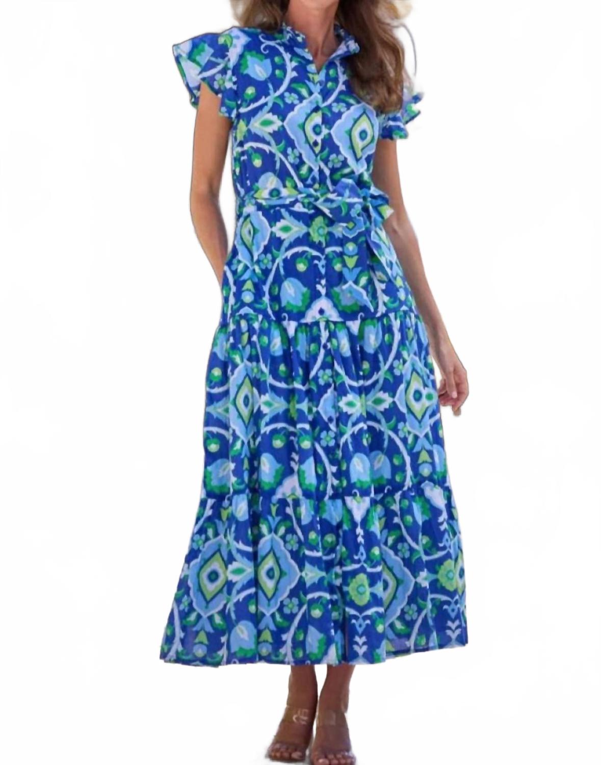 Mirabella Midi Dress In Garden Cobalt