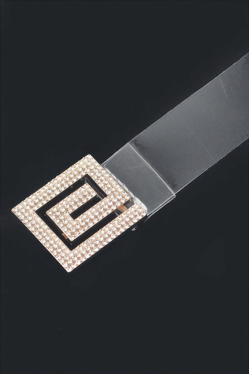 Rhinestone Buckle Vegan Belt