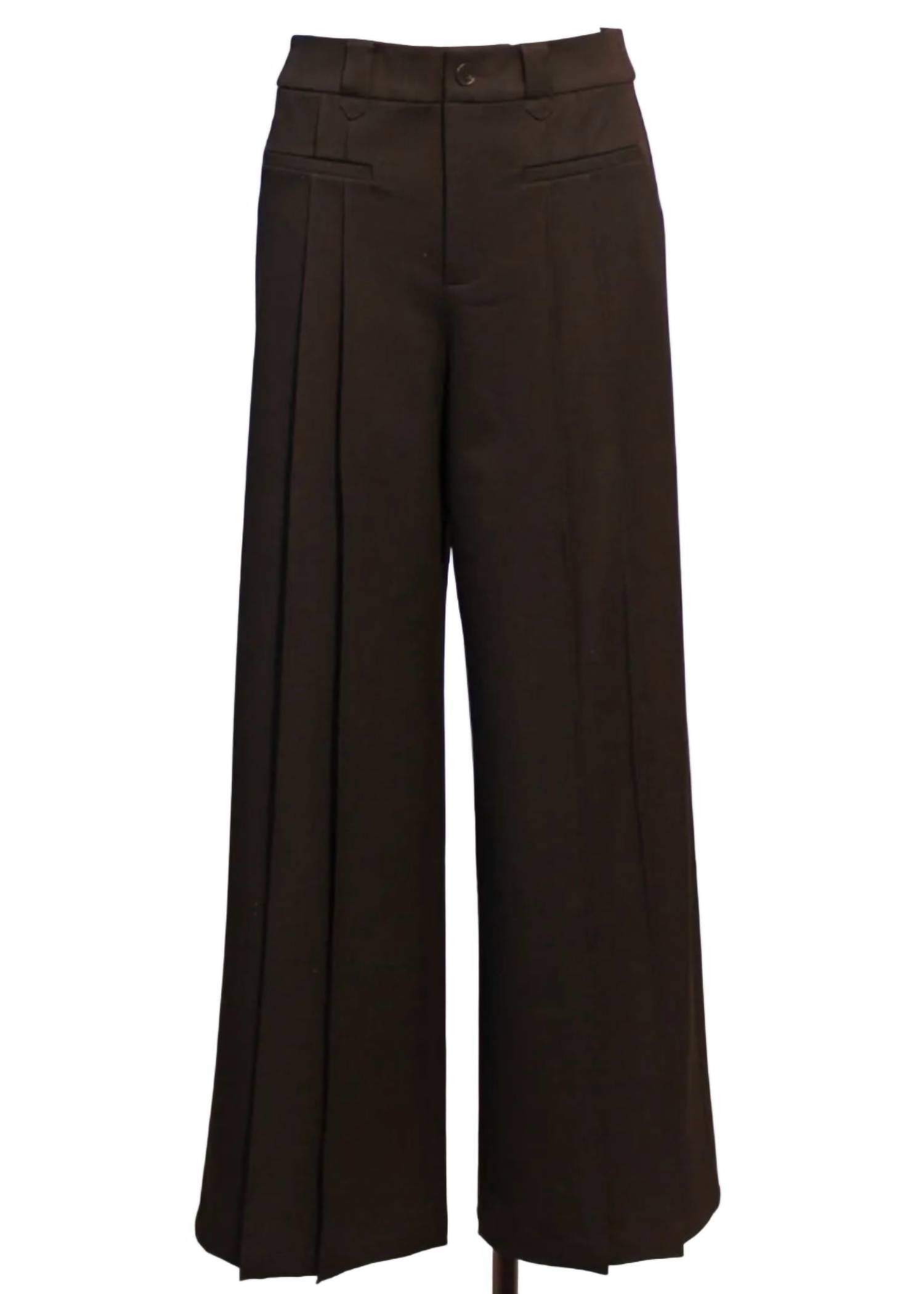 Women's Wide Leg Trouser Pant In Black