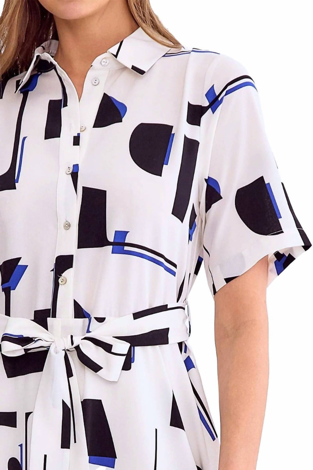 City Lights Midi Shirt Dress In White