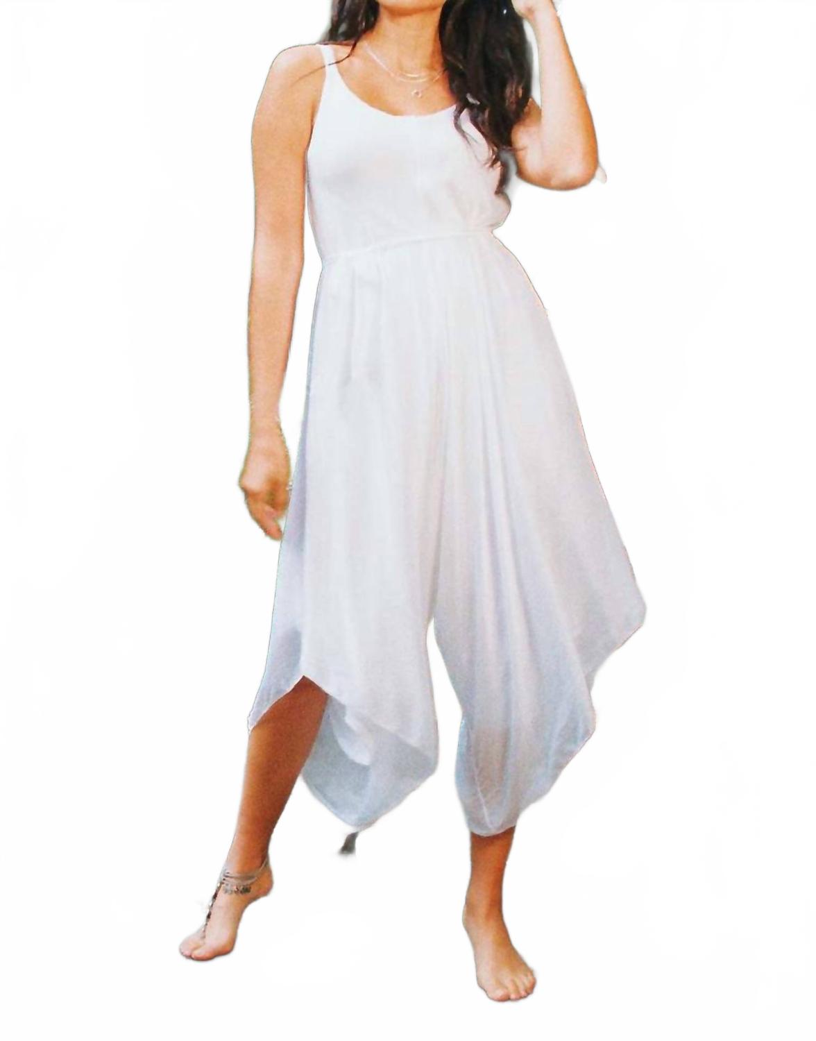 Nova Italian Silk Jumpsuit In White