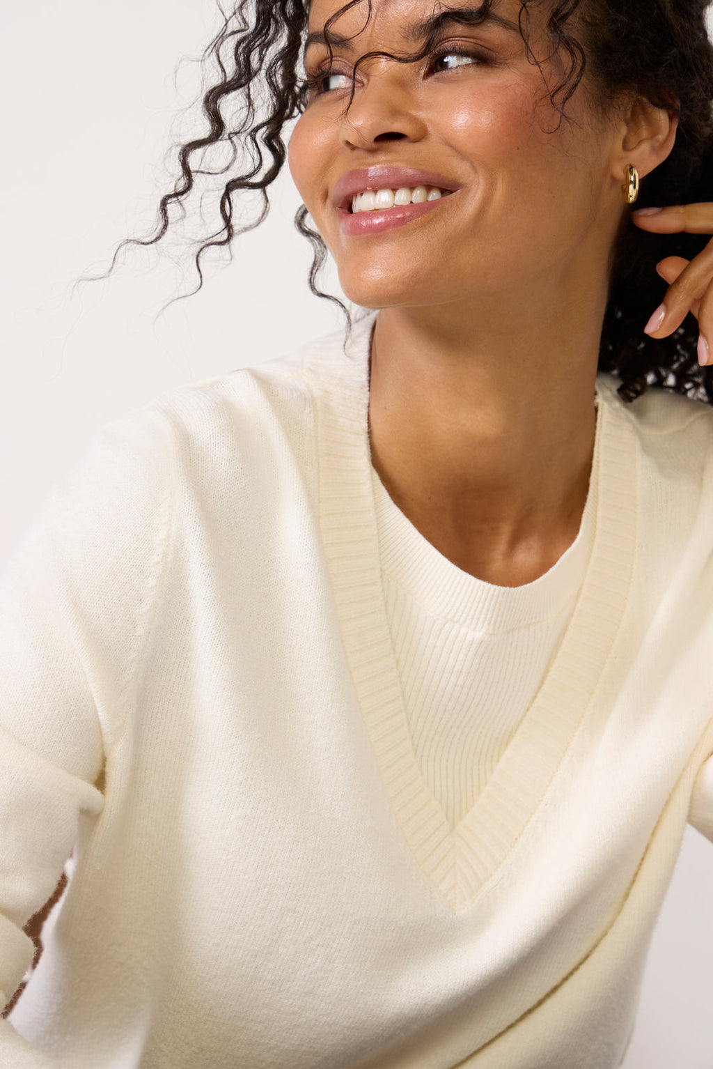 Women's Maeve Mixed Rib TwoFer Sweater Top
