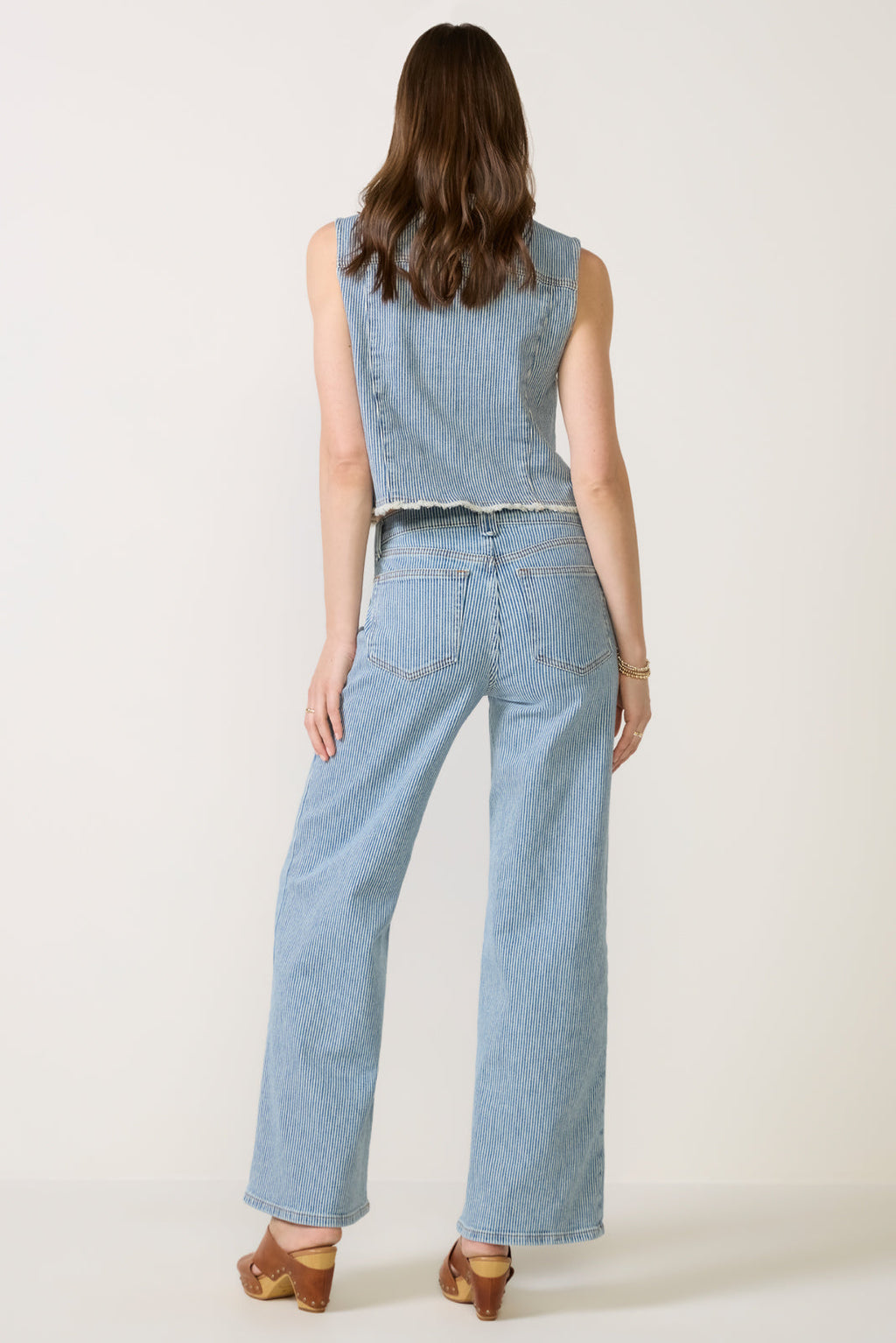 Women's Railroad Stripe Wide Leg Jean