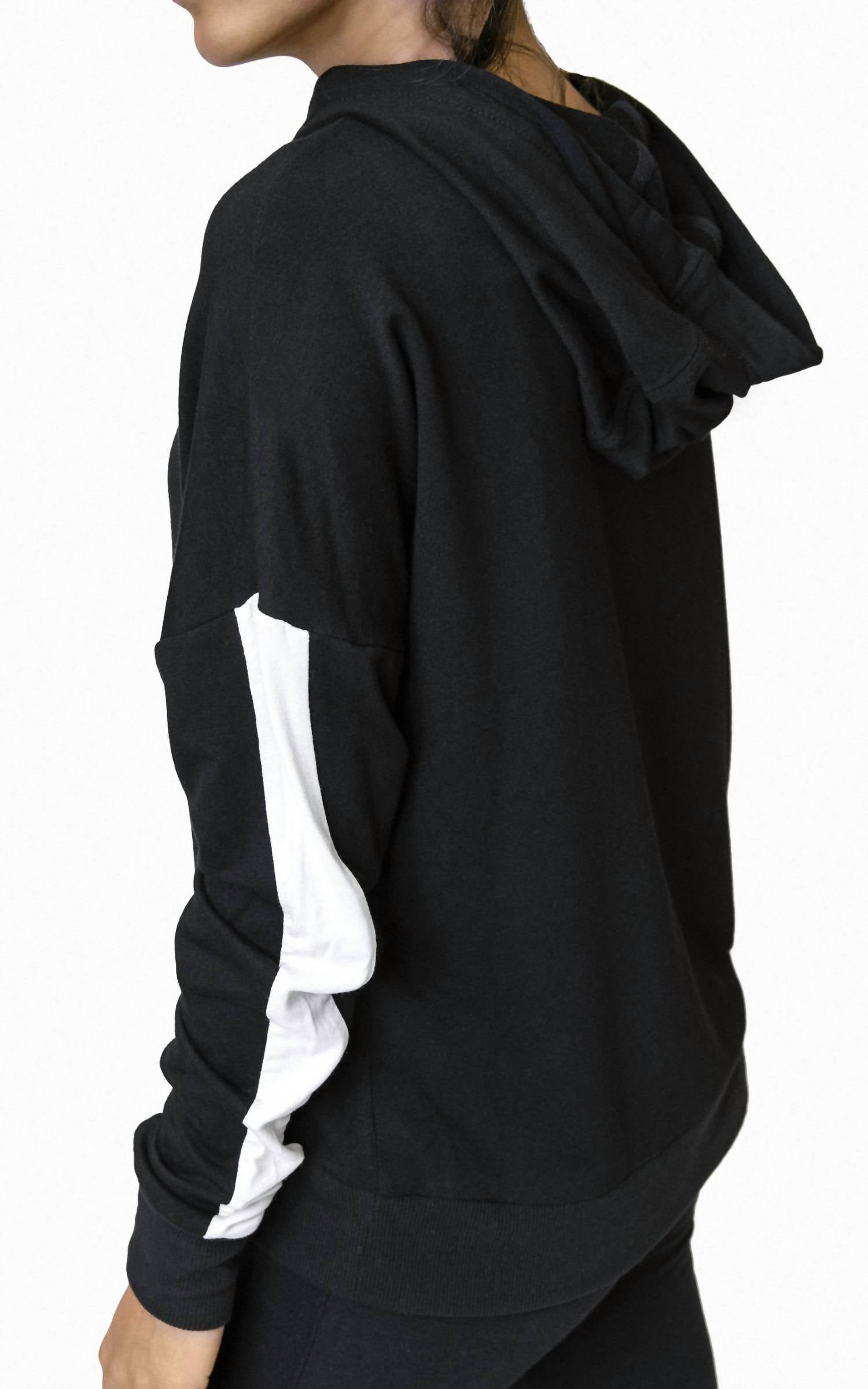Racer Fleece Hoodie In Black