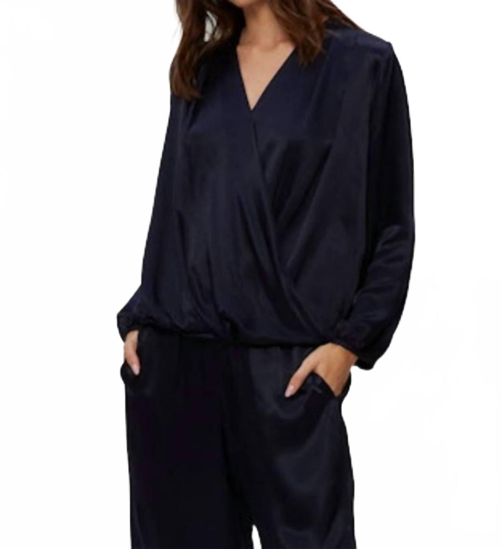 Vita Surplice Top In Navy
