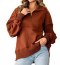 Zips Pullover In Rust Brown