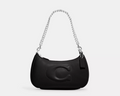 NWT Coach Black Teri Shoulder Bag With Signature Quilting In Smooth Leather
