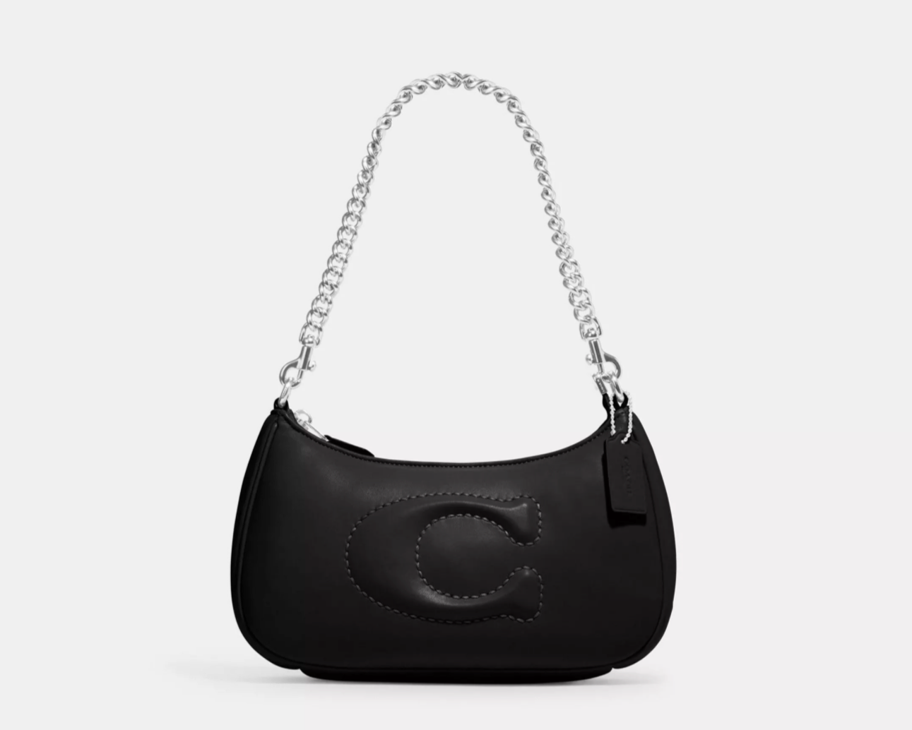 NWT Coach Black Teri Shoulder Bag With Signature Quilting In Smooth Leather